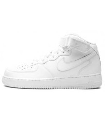 Nike Air Force 1 Mid ’07 Triple White с мехом - 10