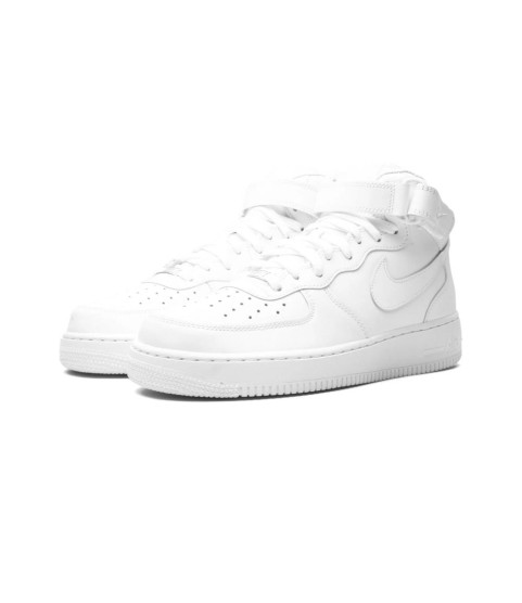 Nike Air Force 1 Mid ’07 Triple White с мехом - 10