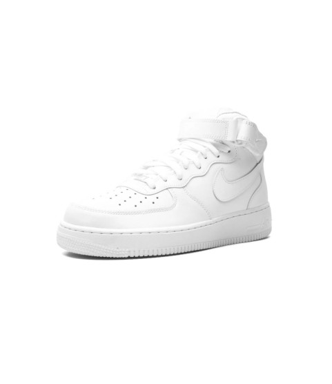 Nike Air Force 1 Mid ’07 Triple White с мехом - 10