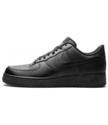 Nike Air Force 1 Low All Black с мехом - 129