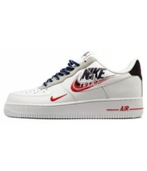 Кроссовки Nike Air Force 1 Low Script Swoosh White белые с логотипом - 136