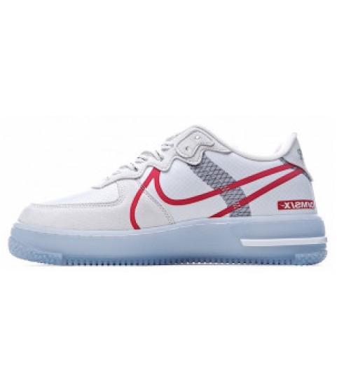 Nike Air Force 1 React Qs Herrer White Light Bone Red - 144