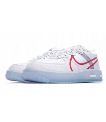 Nike Air Force 1 React Qs Herrer White Light Bone Red - 144