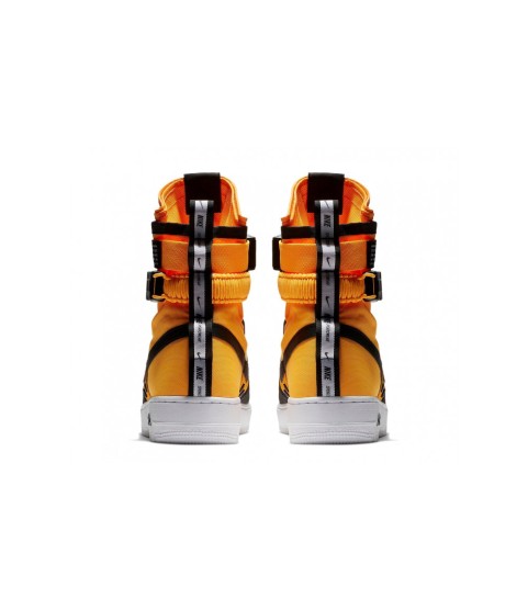 Зимние кроссовки Nike Air Force 1 SF AF1 High черные с оранжевым - 152