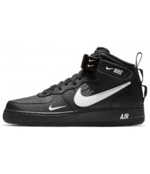 Nike кроссовки Air Force 1 07 LV8 Utility Mid Black с мехом - 153