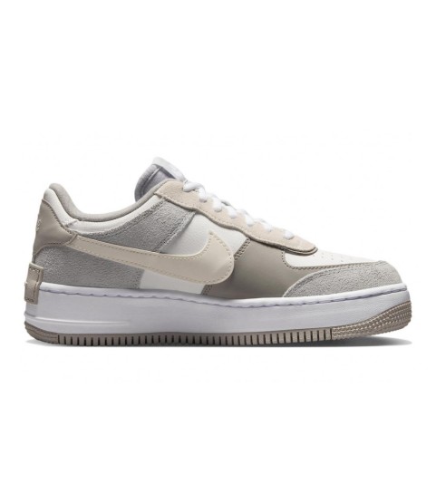 Кроссовки Nike Air Force 1 Shadow бежево-белые с серым - 177