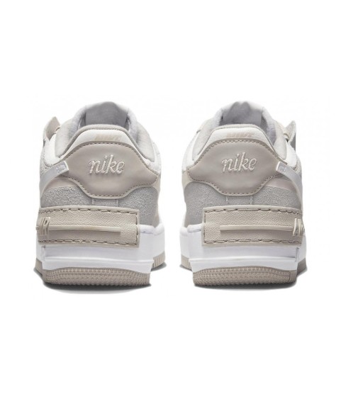 Кроссовки Nike Air Force 1 Shadow бежево-белые с серым - 177