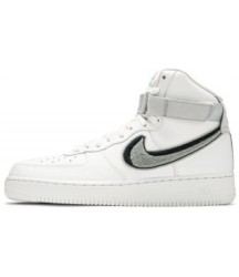 Nike Air Force 1 Mid 07 LV8 White Black белые с черным - 193