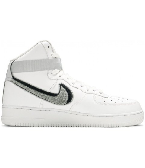 Nike Air Force 1 Mid 07 LV8 White Black белые с черным - 193