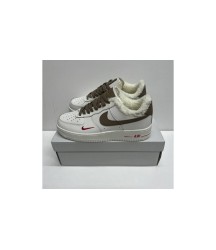 Nike Air Force 1 LV8 White Grey с мехом - 212