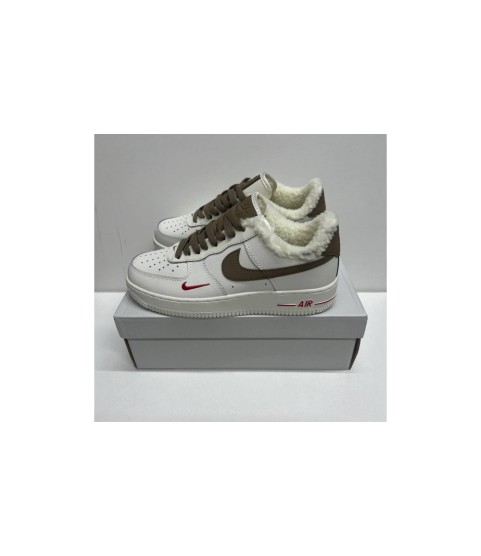 Nike Air Force 1 LV8 White Grey с мехом - 212