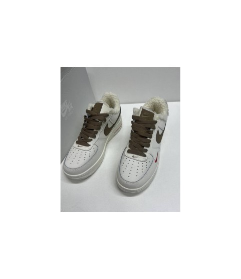 Nike Air Force 1 LV8 White Grey с мехом - 212