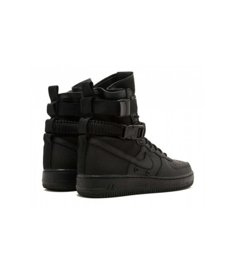 Кроссовки Nike Air Force 1 SF Mid Triple Black черные - 226