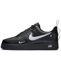 Зимние кроссовки Nike Air Force 1 Mid '07 LV8 Black черные с белым - 242