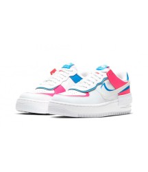 Nike кроссовки женские Air Force 1 Shadow White Pink Blue - 248