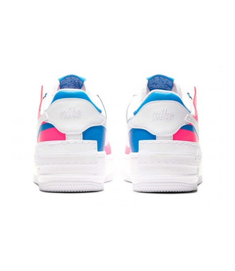 Nike кроссовки женские Air Force 1 Shadow White Pink Blue - 248