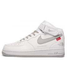 Nike Air Force 1 Mid x Supreme x The North Face White Grey - 286