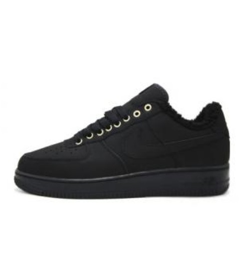 Зимние Nike Air Force 1 Low моно черные - 295