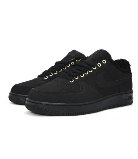 Зимние Nike Air Force 1 Low моно черные - 295