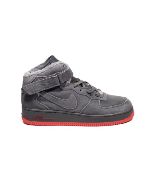 Зимние Nike Air Force 1 Mid серые - 299