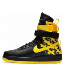 Nike кроссовки Air Force High SF AF1 Black Yellow - 313