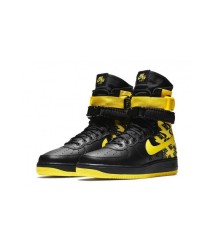 Nike кроссовки Air Force High SF AF1 Black Yellow - 313