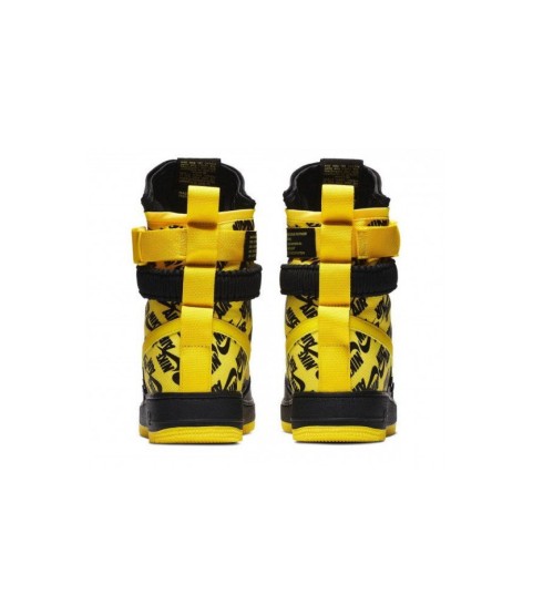 Nike кроссовки Air Force High SF AF1 Black Yellow - 313