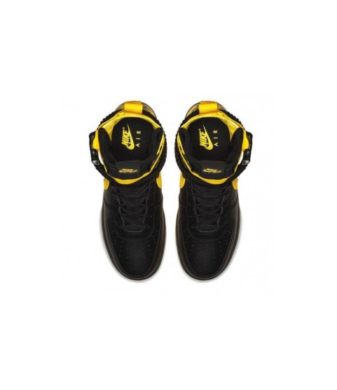 Nike кроссовки Air Force High SF AF1 Black Yellow - 313