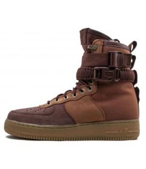 Nike Air Force High SF AF1 Dark Russet Pueblo Brown - 314