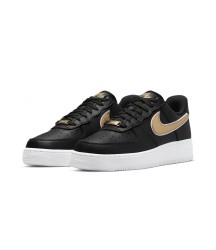 Кроссовки Nike Air Force 1 черные с золотым - 323