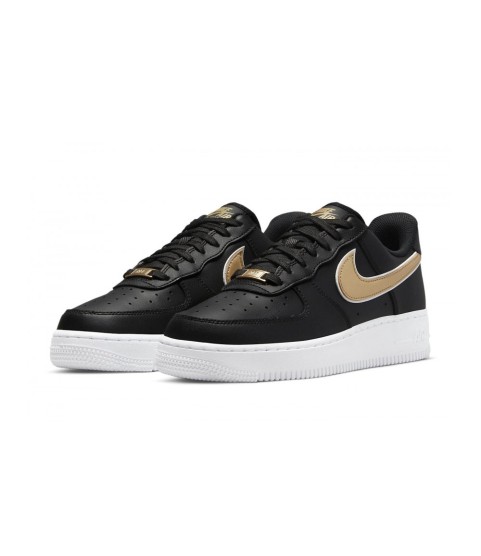 Кроссовки Nike Air Force 1 черные с золотым - 323