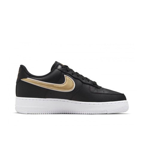 Кроссовки Nike Air Force 1 черные с золотым - 323