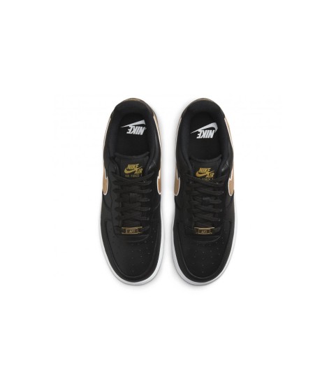 Кроссовки Nike Air Force 1 черные с золотым - 323