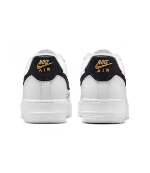 Nike Air Force 1 Low 07 Essential White Black Gold Mini Swoosh - 324