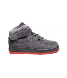 Кроссовки Nike Air Force 1 High замшевые серые - 338