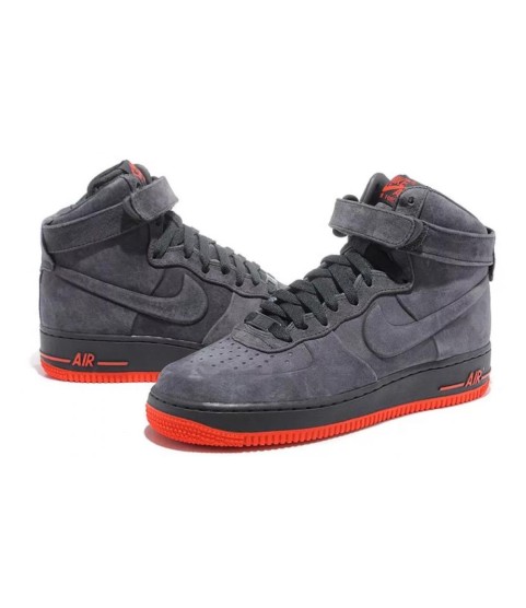Кроссовки Nike Air Force 1 High замшевые серые - 338