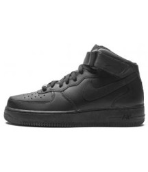 Nike Air Force 1 Mid ’07 Triple Black с мехом - 6