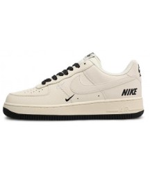 Nike Air Force 1 Low Three Hook Beige Black - 75