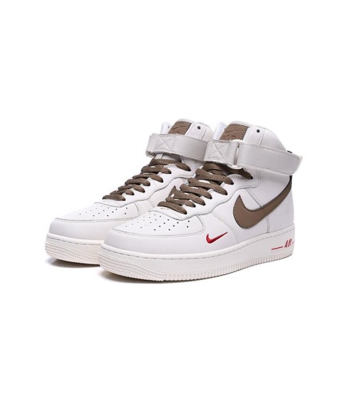 Nike Air Force 1 Mid ’07 LV8 High White Grey с мехом - 9