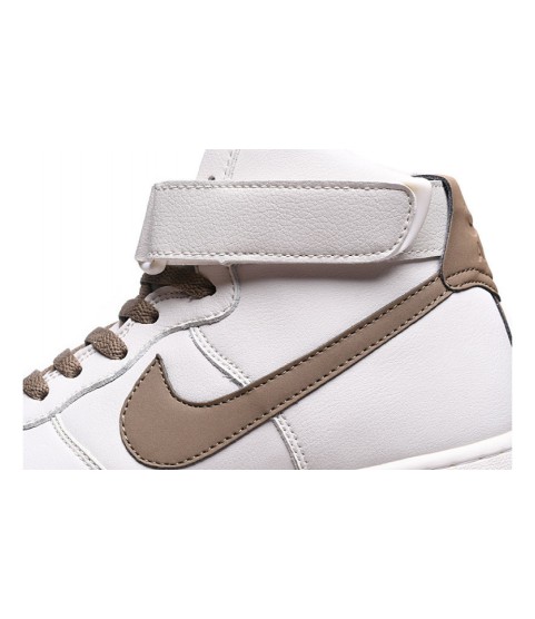 Nike Air Force 1 Mid ’07 LV8 High White Grey с мехом - 9