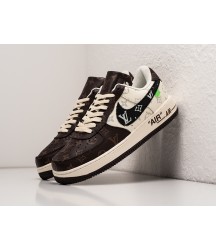 Кроссовки Louis Vuitton x Off-White х Nike Air Force 1 Low цвет Коричневый - 200