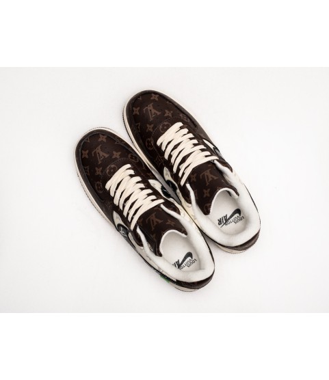 Кроссовки Louis Vuitton x Off-White х Nike Air Force 1 Low цвет Коричневый - 200