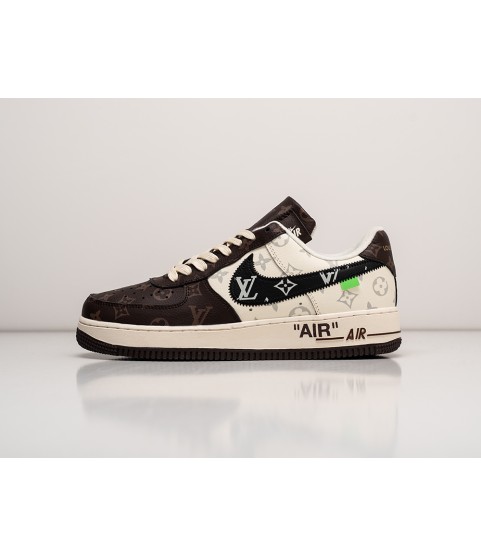 Кроссовки Louis Vuitton x Off-White х Nike Air Force 1 Low цвет Коричневый - 200