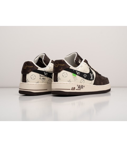 Кроссовки Louis Vuitton x Off-White х Nike Air Force 1 Low цвет Коричневый - 200