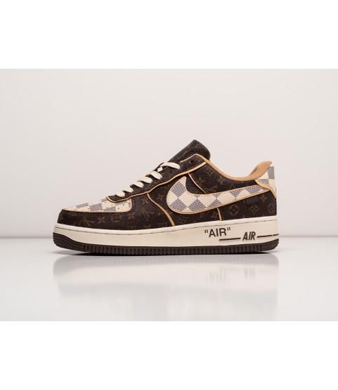 Кроссовки Louis Vuitton x Off-White х Nike Air Force 1 Low цвет Коричневый - 201