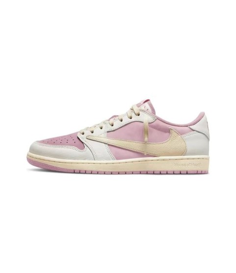 Кроссовки Air Jordan 1 Low, розовый и белый