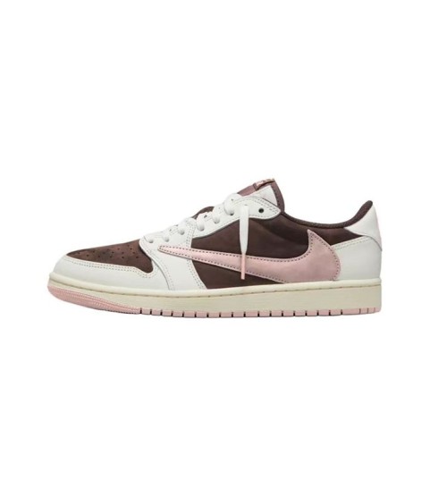 Кроссовки Air Jordan 1 Low, коричневый и розовый