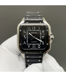 Часы Cartier Santos с черным циферблатом