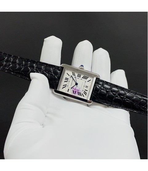 Часы Cartier Tank с голубой вставкой