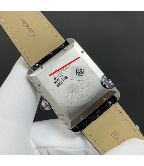 Часы Cartier Tank с голубой вставкой
